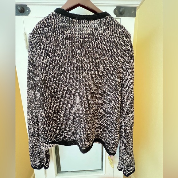 Zara NWT Women's Black Multi Tweed Stretch Open Jacket Size L Blogger Fave - Picture 2 of 4